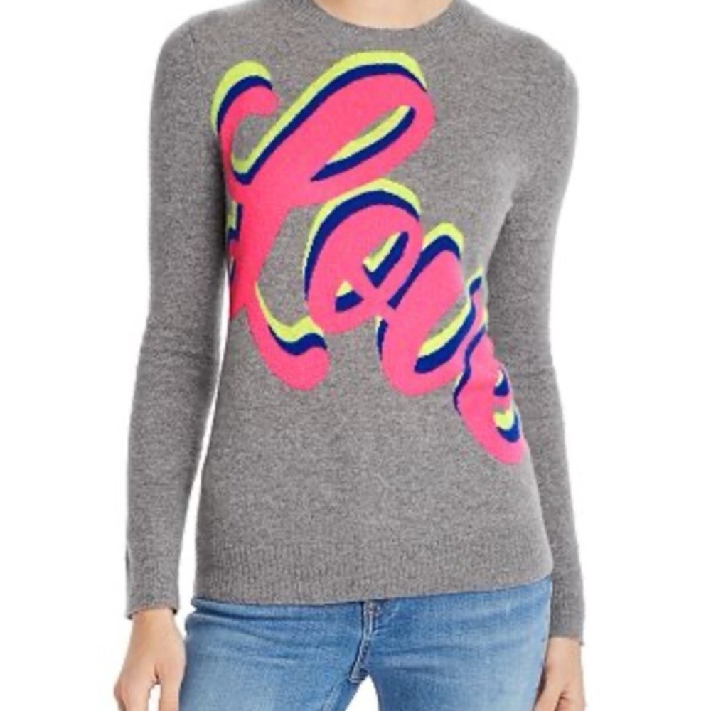 AQUA Cashmere LOVE Sweater Size M by Bloomingdale’s